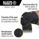 Klein Tools 60492 Knee Pads, Lightweight Padded Knee Sleeves, Breathable Mesh Back, Elastic Cuff with Slip-Resistant Silicone, Black, M/L