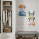 Metal Purse Organizer, Over The Door Storage, Door Organizer Hanging, Purse Hanger for Wall, Laundry Room Organization and Storage, Bag Hanger for Closet, for Bathroom, Pantry (4 Tier)