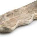 Wavy Live Edge Wooden Dough Bowl for Decor 16"L Medium Natural Root Wood Hand Carved Decorative Wooden Farmhouse Fruit Bowl Handmade, Home Decoration Centerpiece, Table Display Bowl