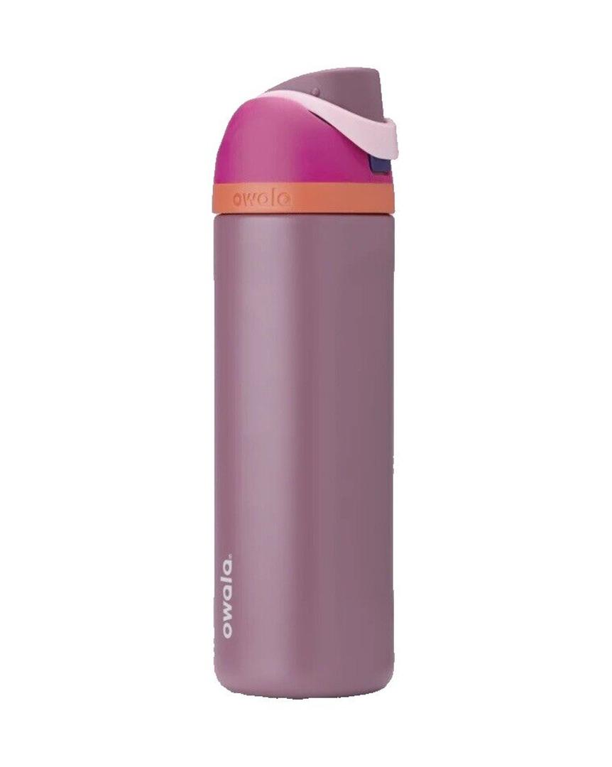 Owala FreeSip Insulated Stainless Steel Water Bottle with Straw for Sports and Travel, BPA-Free Sports Water Bottle, 32 oz, Pink, Angel Food Cake