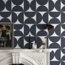 2 Pack Dimoon 236"x17.3"Peel and Stick Wallpaper Geometric Contact Paper Vintage Navy Blue Beige Wall Paper Removable Square Waterproof Self Adhesive Wall Covering for Bedroom Shelf Liner Decal Vinyl Roll