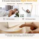 Alarm Clock with Wireless Charging Station, Clock for Bedroom with Dimmable Night Light Bluetooth Speaker, Wireless Charger Dock Station for iPhone 17 16 15 14 13 12 Pro Max, Apple Watch
