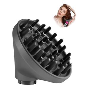 Upgraded Diffuser for Dyson Airwrap Styler, Hair Dryer Diffuser Nozzle Attachment for Dyson for Airwrap HS01 HS05 HS08 (Gray)