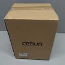 Cesun Small Bathroom Trash Can with Lid-1.3 Gal, Outdoor Stainless Steel Garbage Can for Dog Poop with Anti-Slip Base, for Bathroom, Bedroom, Office, RV, Living Room, White