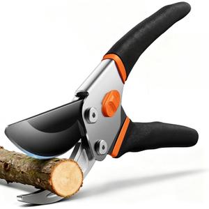 VOTREK Pruning Shears, 8.5 Professional Garden Pruner with Jam-Proof Spring & Ever-Sharp SK5 Blade, Ergonomic Bypass Clippers for Rose, Tree Trimming, Heavy Duty Bonsai Scissor for Weak Hand, 8.46 inches