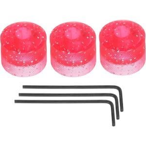 MECCANIXITY Dome Knobs Guitar Knob 6mm Flake Pink Plastic Volume Tone Control for Electric Guitar Bass with Inner Hexagon Spanner Pack of 3