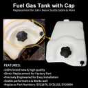 GY21876 Gas Fuel Tank, Plastic Gas Tank Compatible with John Deere 100 Series, include D140 L100 L108 L110 L111 L118 L130 LA105 LA115 Riding Lawn Mower Fuel Tank, Replace GY21102, GY20894