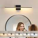 Modern Bathroom Vanity Light 24 Inch, 18W Black Bathroom Light Fixture Over Mirror, Dimmable 5CCT LED Wall Sconce Lighting for Restroom Mirro