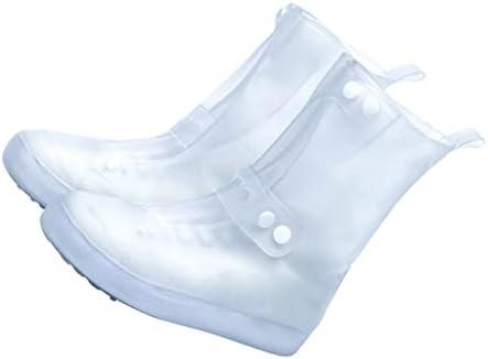 BCOATH 1pair Rainproof Boot Covers Non-Slip High Tube Overshoes for Men Women Overshoe Protectors White XXL