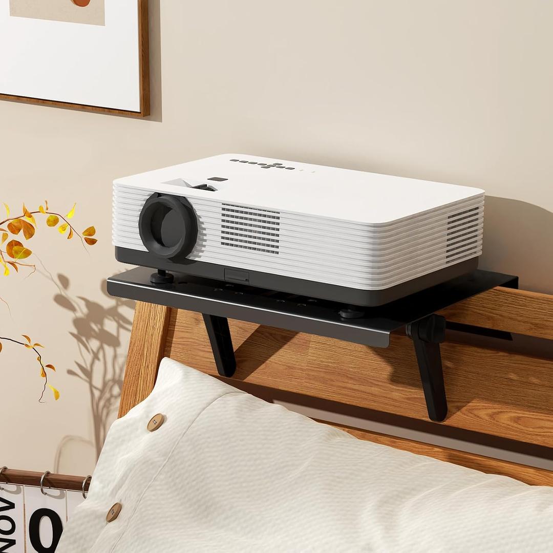 CABTE Metal Projector Mount Adjustable Angle, Suitable for Projectors and Speakers Perforated Design for Heat Dissipation Foldable for Storage,Hidden Wall-Mounted (11.81 * 9.45inch)