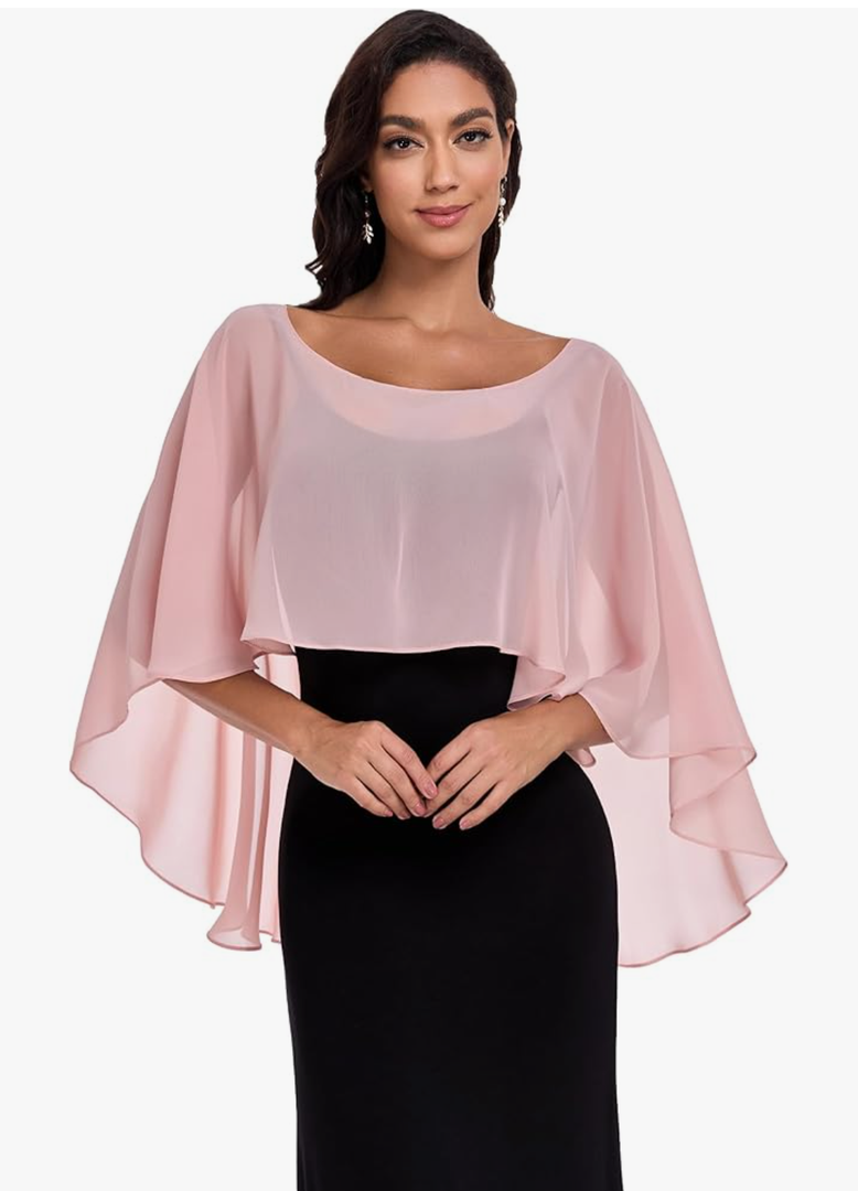Sheer Shawls and Wraps for Evening Dresses Chiffon Capes for Women Soft Wedding Cover Up