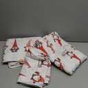Queen Christmas Holiday Gnomes Red Sheet Set - Holiday Xmas Pattern Bedding Set - Deep Pockets - Snug Fit - 4 Piece - Wrinkle Free - Comfy Festive Winter - Holiday Sheets for Women, Men, Kids & Teens