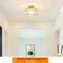 Crystal Ceiling Light Fixture, Modern Semi Flush Mount Ceiling Light, Gold Hallway Lighting Fixtures Chandelier for Kitchen, Close To Ceiling Light Fixtures for Entryway Bedroom, 1-Light, 11Inch
