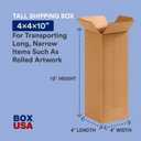 BOX USA 4x4x10 Tall Corrugated Boxes, Tall, 4L x 4W x 10H, Pack of 25 | Shipping, Packaging, Moving, Storage Box for Home or Business, Strong Wholesale Bulk Boxes
