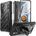 SUPCASE for Samsung Galaxy Z Fold 6 Case with S Pen Holder (UB Pro) [Built-in Screen Protector & Kickstand] [Military-Grade Protection] Heavy Duty Rugged Phone Case 360° Full Shockproof Cover, Black 3 pc