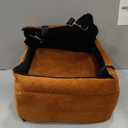 Dog Car Seat for Small/Medium Dogs Up to 35lbs,Elevated Cushion Fits in Front/Back Seat,Travel Safety Per Car Bed with Washable Removable Cover, Storage 2 Pockets Black-Orange