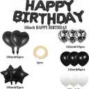 GLZLMM 13th Birthday Balloon 13th Birthday Decorations Black 13 Balloons Happy 13th Birthday Party Supplies Number 13 Foil Mylar Balloons Latex Balloon for Girls,Boys,Women,Men