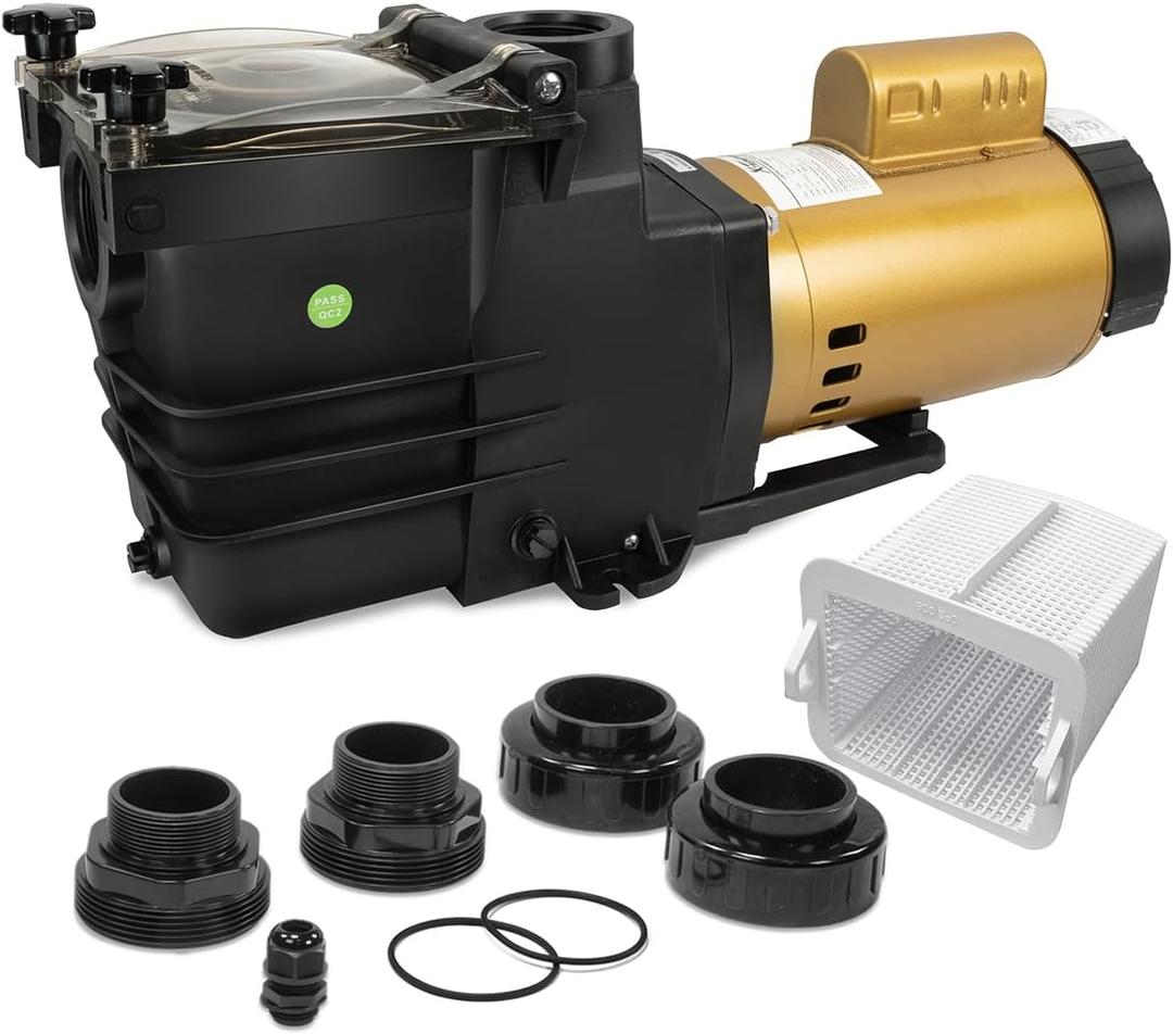 XtremepowerUS 1HP Variable Speed Pool Pump for Above/In-Ground Swimming Pool Spa 230v 2" NPT Fitting Adapter Included 6,660 GPH High Flow with Filter Basket
