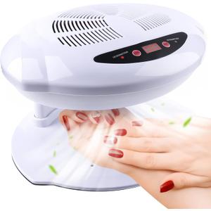 Kalolary Nail Lamp, 400W Air Nail Dryer Nail Fan Hair Dryer for Hands and Feet Nail Polish Automatic Sensor Warm Cool Breeze Use at Home and Salon(White)