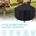 Round Fire Pit Cover for 22-34 Inch Firepit, Heavy Duty Outdoor Patio Fireplace Covers - Waterproof Dustproof Anti UV and Tear Resistant