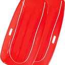 Snow Sled for Adults, Plastic Sled with 2 Pull Ropes and Handles for Winter Fun | Durable Winter Outdoor Toys for Snowy Hills