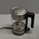 Amazon Basics Electric Kettle with Glass Carafe for Tea and Coffee, BPA-Free, Fast Boiling, Auto Shut-Off, 1 Liter, 1500W, Glass and Steel