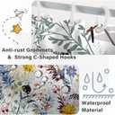 Floral Shower Curtain, Yellow and Blue Wild Flower Shower Curtain Set for Bathroom Waterproof Fabric Spring Bathroom Curtain with Hooks, 48x72 Inch
