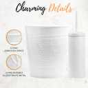 Autumn Alley White Farmhouse Bathroom Trash Can and Toilet Bowl Brush with Holder - White Bathroom Accessories Set for Charming Bathroom Dcor