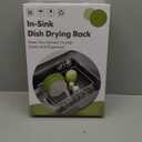 JASIWAY Dish Drying Rack in Sink, Over The Sink Colander Strainer Basket, Stainless Steel Strainer Basket with Expandable Rubber Grip Handles for Vegetables, Fruits, Home Kitchen Essentials, Black