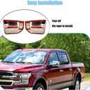AUCERAMIC Chrome Plated Full Mirror Covers Compatible with 2015-2020 Ford F150 Pickup 2-Door 4-Door Side View Mirror Back Cover Cap