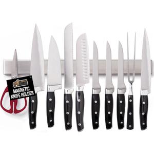 GORILLA GRIP 304 Stainless Steel Magnetic Knife Holder for Wall, 18 in, Magnet Bar for Knives, Tools, Heavy Duty Metal Strip Holds Up to 6 lbs, Kitchen Home Organizer, Non-Adhesive, Drilling Required