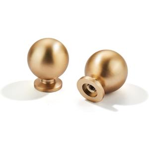 LIMUR 10 Pack 1 Inch Brushed Gold Cabinet Knobs - Solid Zinc Alloy Kitchen Cabinet Hardware for Cupboard Drawer Knobs Wardrobe & Dresser Knob