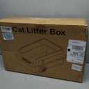 2PACK Stainless Steel Litter Box, Extra Large Litter Boxes for Big Cats, XL Metal Cat Litter Box with Lid High Sides, Anti-Urine Leakage, Non-Sticky, Scoop Included