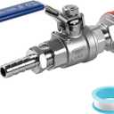 npt 1/2 home brew bulkhead ball valve stainless steel 304 for Homebrew beer Kettle tap equipment kit, weldless water tank spigot (1 pc)