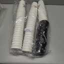 Disposable Coffee Cups 16 oz Bulk Pack (50 Count) - Double Wall Insulated Paper Cups with Lids, Hot Cups for Coffee Shops, Leak-Proof To Go Cups, Eco-Friendly White