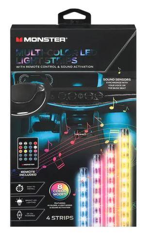 Monster Multi Color Led Light Strips 8 Color Modes ,4 Strips