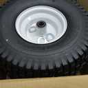 RONPOW 15x6.00-6nhs Lawn Mower Tires and Wheels, Riding Lawn Mower and Garden Tractor Front Pneumatic Tire Replacement Assembly, Easy to Install, 500Lbs Load, 3" Offset Hub, 3/4" Bearing, 2Pack White