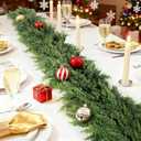 Christmas Garland Real Touch Cedar Garland Christmas Decorations 6 ft Soft and Lush Realistic Faux Pine Garlands for Mantle, Table, Stairs, Doorframe, Fireplace Indoor Outdoor Holiday Decorations