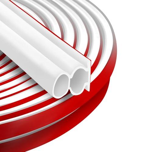 BISOTHAI 40 Feet Rubber Weather Stripping Door Seal Large Gap, Extra Thick Self-Adhesive D-Shaped Door Weather Stripping Seal Strip for Door Frame Door Insulation Strip Soundproofing (White)