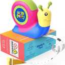 8ft Tape Measure for Kids, STEM Educational Tool with Level, Protractor and Eraser, Retractable Snail Shaped Measuring Tapes, Child-Safe Stocking Stuffers Gift for Boys & Girls 3+, Green