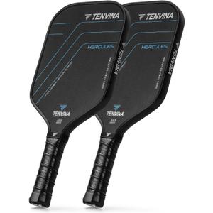TENVINA Pickleball Paddles, Multi-Layer T700SC Textured Carbon Fiber Pickleball Paddle, 4-Types of Thicknesses and Shapes, USAPA Approved Pickle Ball Paddle, Strong Power and Spin Surface (2-Pack of Carbon-Elongated-16MM)