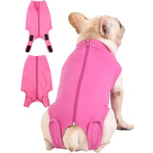 Dog Surgery Recovery Suit - After Spay, Abdominal Wounds Post Surgical Recovery, Anti Licking Breathable Dog Onesies for Small, Medium & Large Pet, Alternative Bandages Cone E-Collar, Pink, XL