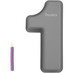 Ducodocu 3D Silicone Cake Pans Large Number Cake Mould Novelty Cake Tins DIY Baking Mold for Birthday Wedding Anniversary 10 inch Number of 6