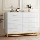 Garvee White 8-Drawer Dresser for Bedroom & Closet Tall Chest with Soft-Close Glides, Anti-Tip Kit | 36.2" H Space Saving Storage Organizer