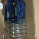 5-Pack Borosilicate Glass Containers with Tempered Lids, 35.2oz/4.4 Cup Airtight Meal Prep Set, Microwave/Freezer Safe (Blue)