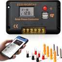 ECO-WORTHY 30A Solar Charger Controller Solar Panel Battery Intelligent Regulator with Dual USB Port Auto 12/24V PWM Positive Ground for LithiumLead-Acid,Gel Battery