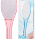  Nano Glass Foot File Callus Remover, Beomeen Hard and Dead Skin Remover for Feet, Double Sided Foot Scrubber Pedicure Tool, Hair Eraser for Softer & Smoother Feet, Random Black/White Glass