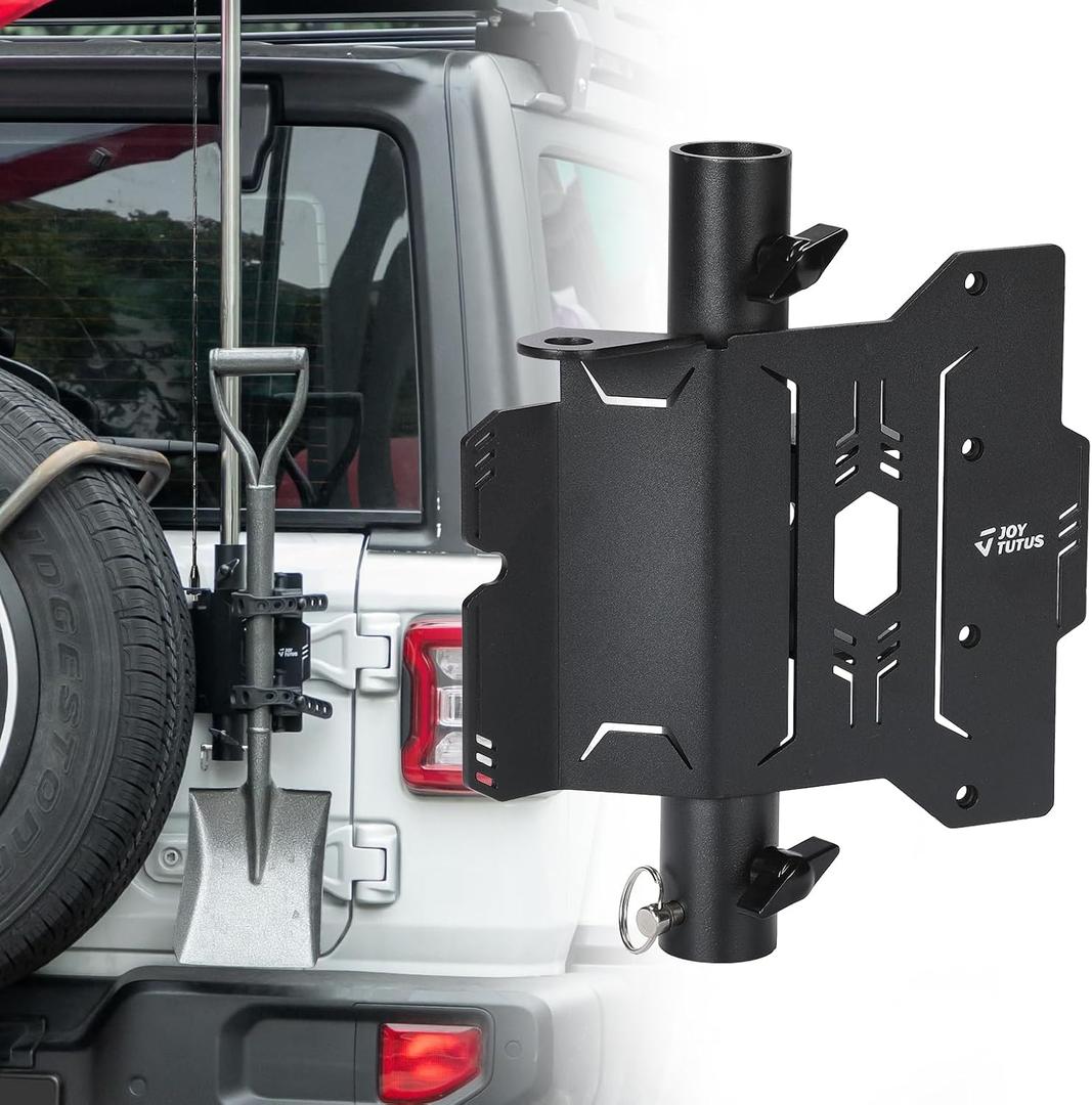 JOYTUTUS Flag Pole Holder Compatible with Wrangler JL, Tailgate Flag Mount for JL JLU 2018-2025, Multi-Function Flagpole Bracket, No Drilling