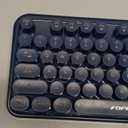 Wireless Keyboard and Mouse Combo with Switch Button- 2.4GHz Cordless Typewriter Keyboard | Auto-Sleep | USB Receiver for Windows PC/Laptop - Dark Blue