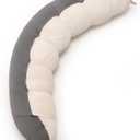 Peallow(Pat. Pend) – Long Round Body Pillow for Adults, Bolster Pillow for Sleeping, Soft and Supportive Pillow for Sleeping & Lumbar Support (Gray-White, 47")